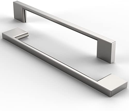 FURNIWARE 10 Stück Möbelgriffe Schrankgriffe Küchengriffe Griffe Möbel Schubladengriffe Griffe für Küchenschränke Schränke Möbelgriffe Schubladengriffe 160mm Lochabstand Gebürstetes Satin-Nickel