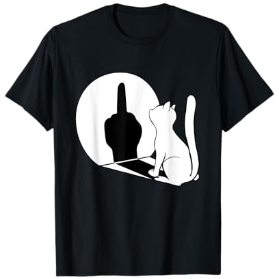 Mittelfinger Katze Mittelfinger Schatten T-Shirt