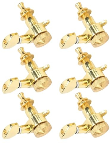 Gitarrensaiten Stimmwirbel für elektrische, 3R 3L 17,5mm/0,7Zoll Gitarrensaiten-Stimmgeräte für mechanische Gitarre Mechanik Knöpfe Einstellschlüssel Set für elektrische und akustische Gitarre