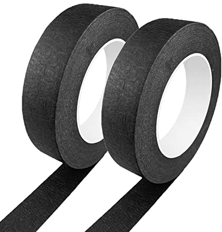 Zellykool Black Masking Tape, 1 Inch x 55 Yards, 2 Rolls, Painters Tape for Painting, Home, Office, School Stationery, Arts, Crafts, Decoration