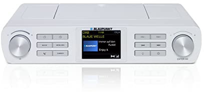 Blaupunkt KRD 100, Bluetooth Küchenradio mit DAB+, Unterbau Radio, DAB Plus, UKW, Multidisplay, Digitalradio mit Uhr, LED Licht, 2 Back Timer, Werkstatt Unterschrank Radio, Weiß