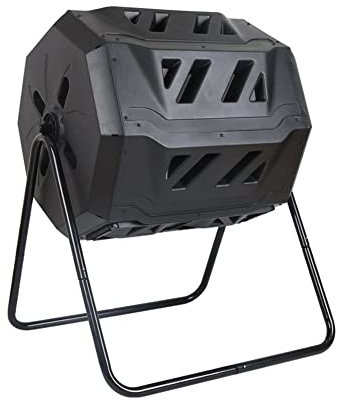 Poubelle à Compost de Jardin, gobelets de compostage extérieurs à Double Rotation Système de Travail Rapide – Composteur à culbutage Toutes Saisons, Robuste
