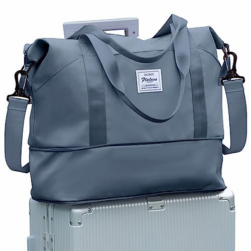 Reisetasche Damen Sporttasche 40x20x25 Ryanair Handgepäck Tasche Weekender Bag Schwimmtasche Wasserdicht Travel Bag Duffle Bag Fitnesstasche Trainingstasche Frauen für Reise Gym,A15-Königsblau