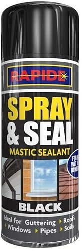 300ml BLACK Leak Stop Spray & Seal Fix Waterproof Sealant Mastic Gutter Roof Home UK (1)