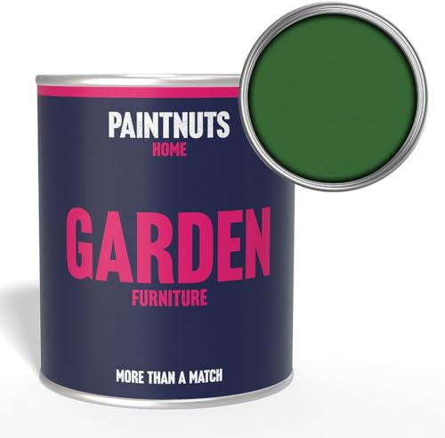 Paintnuts Garden Furniture Paint - RAL-6001 - EMERALD GREEN Satin 250ml Tin