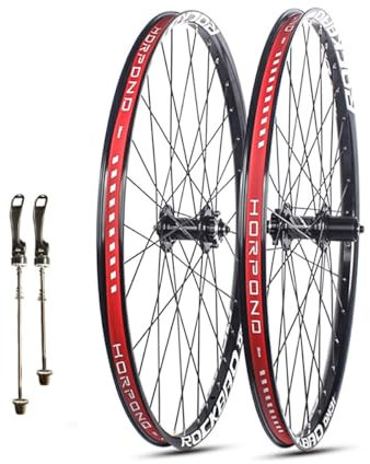 MTB-Laufradsatz AM/XC 26/27,5/29 Zoll Alu-Legierung Doppelwandfelgen QR-Laufradsatz Vorne 2 Hinten 4 Abgedichtete Lager Scheibenbremsen-Laufradsatz 120-Ring-Naben Für7-11-Gang-Kassette ( Color : Black