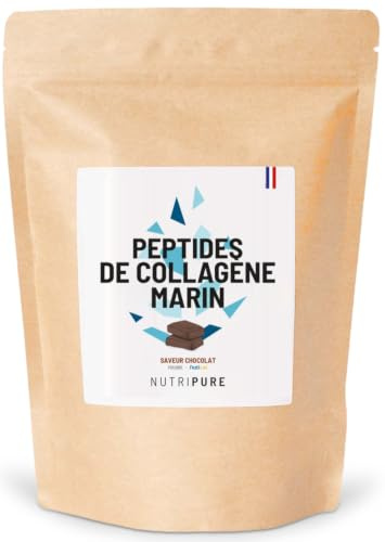Nutripure - Collagène Marin Naticol® en Poudre - Goût Chocolat - 310 g | Soutien Articulations, Peau, Os & Cartilages - Peptides Hydrolysés Type 1 & 3 - 8,5g par Portion - 1 Mois - Made in France