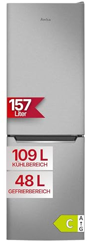 Amica Kühl-Gefrierkombination 157 L 144x47,4x49,5 cm KGCL 384 159 E | 109 L Kühlteil, 48 L Gefrierteil, FrostControl, Superkühlfunktion, Supergefrierfunktion, LED Beleuchtung, FlexOn