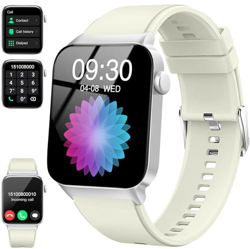 Smartwatch Uomo Donna, 1.85 HD Orologio Bluetooth Effettua/Risposta Chiamate, 110+ Sportive Smart Watch Cardiofrequenzimetro/Contapassi/SpO2/Sonno, Impermeabile IP68 Fitness Tracker per Android iOS