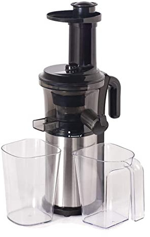 JINZBO Exprimidor de barrena Lenta de Acero Inoxidable de 40RPM, Extractor de Zumo de Frutas y Verduras, máquina exprimidora compacta de Prensa en frío