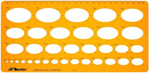 Ellipsen Schablone Isometrie - Isometrische Ellipse Zeichenschablone - Ellipsenschablone für Technisches Zeichnen - Technische Zeichenschablone für Student Architekt Grafikdesigner - Lineal