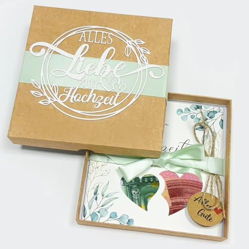 Geldgeschenk Hochzeit - Elegante Hochzeitsgeschenke für Brautpaar | Hochzeitsgeschenk Geld, Geldgeschenke Verpackung mit Geschenkbox Hochzeitskarte