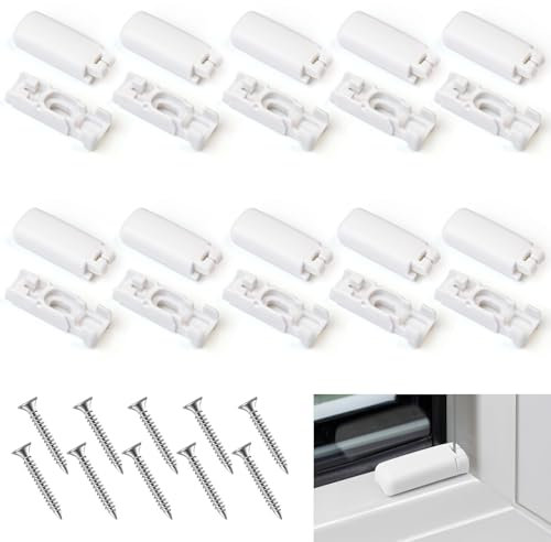 RAFIYU 10 Stück Spannschuhe für Verspannte Plissees, Plissee Ersatzteile, Plissee Halterung, Klemmträger Plissee für Klebeträger und Stick & Fix Front Klebeplatten