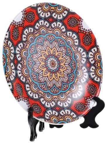GRIRIW Dekorativer -Teller Aus Keramik Mit Mandala-Blumen-Muster Vielseitige Salatplatte Als Kreatives Food-serviergeschirr Für Zuhause Und Gastronomie