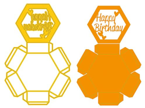 Nellie's Choice Stanzschablone Geschenkbox Hexagon Shadowbox - 1 Wrapping Dies von 12,5 x 19 cm - Bastelzubehör für Stanzmaschine, DIY, Karten Basteln, Scrapbooking und Journaling