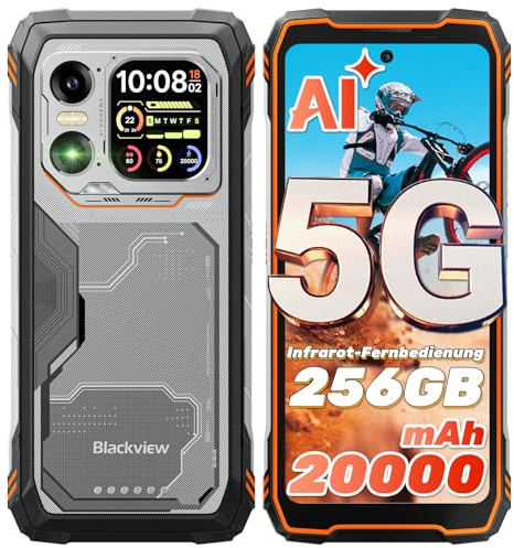 Blackview XPLORE 1 5G Outdoor Smartphone Android 15 (20000mAh), AI Outdoor Handy, 36+256GB/2TB, 6,78 2,4K 120Hz/64MP+50MP+20MP Nachtsicht/Dimensity 7050/IP68 IP69K, Dual SIM/NFC/GPS