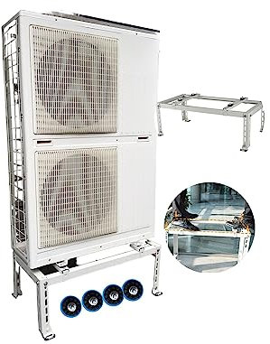 Soporte de aire acondicionado fácil de instalar/anticorrosión/capacidad de carga de 450 libras, sin taladro, soporte de CA para mini split sin conductos, soporte universal de CA base de bomba de calor
