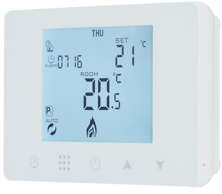 Wengart WG09BW panntermostat, batteridriven, COM-NO-NC-kontakt, potentialfri omkopplare för styrning av start- och gaspannstopp, programmerbar