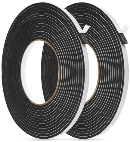 CIATBYYJ 2Pcs Car Speaker Sealing Tape, Foam Grip Tape, Soundproofing Waterproofing Gasket Tapes 3mm Thick 6mm Width, Black