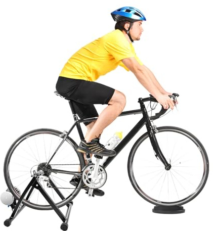 Indoor Bike Trainer Stand, Radfahren Übung Stationäre Fahrradständer, Fahrrad Ständer Trainer für Rennrad mit Schnellspannhebel, Schwarz 40-60db, Tragfähigkeit 150kg 55 * 48 * 40cm