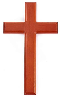 WINXMIN Cruz de Madera, Figura de Jesús de Madera Vintage Cruz Colgante Adorno Cristiano, Regalo Adorno de Oración, Colgante, Nacimiento, Comunión, Bautizo (rojo)