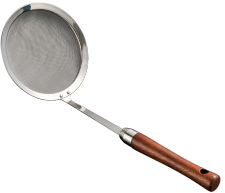 jojofuny Colador de Acero Inoxidable 304 de Tamaño Medio, Cuchara Espumadera Malla Fina para Filtrar Aceite y Alimentos Fritos, Utensilio de Cocina Adecuado para Escurrir Verduras y Fideos