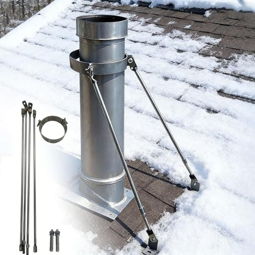 Supporto per Canna Fumaria Supporto per Canna Fumaria e Tetto, Morsetti di Supporto per Canna Fumaria Resistenti Alle Intemperie, Supporto per Canna Fumaria per Stufa a Legna(29.5cm (11.6) Dia)