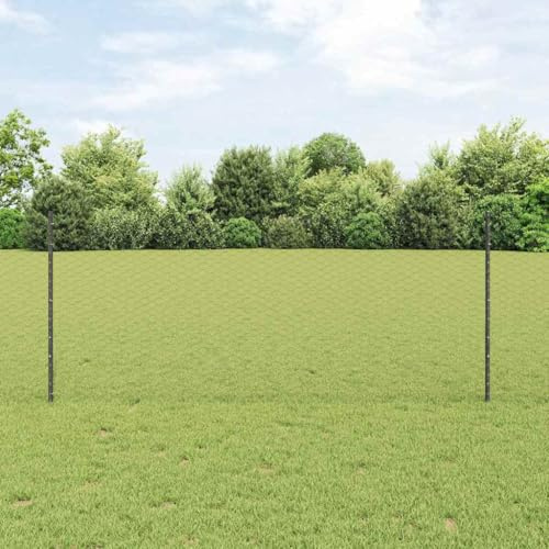 Générique Clôture avec Poteau Gris 1 x 10 m Acier et PVC,Quincaillerie,Clôtures & barrières,Panneaux de clôture,3336823