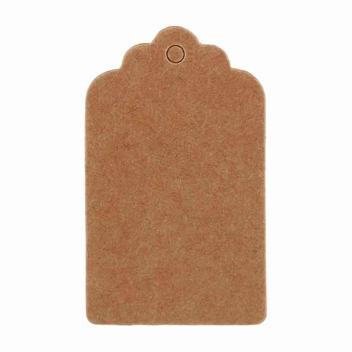 Kraftpapper Presentetiketter Vintage stil tomma namnkort för bröllopsfödelsedagsfest Favors Pilgrimsmussla Etikett Bagageetiketter Brun Vit Svart 5cmx3cm 100st