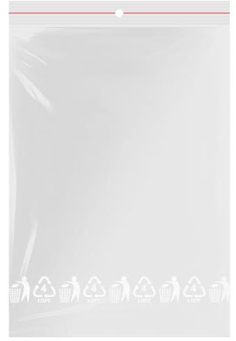 verpacking sachets à fermeture zip [taille & quantité au choix] transparents 50 mµ en polyéthylène zip refermables en plastique (500, 25 x 35 cm)