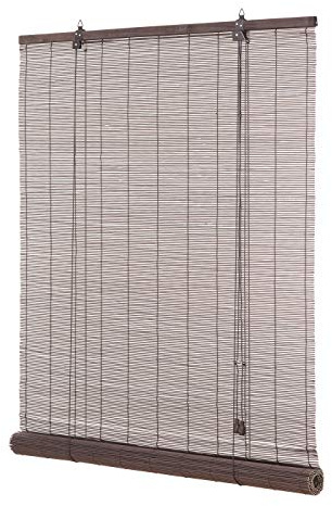 Ventanara® Rollo Bambus Bambusrollo inkl Montagematerial (Dunkelbraun, 80 x 160 cm)