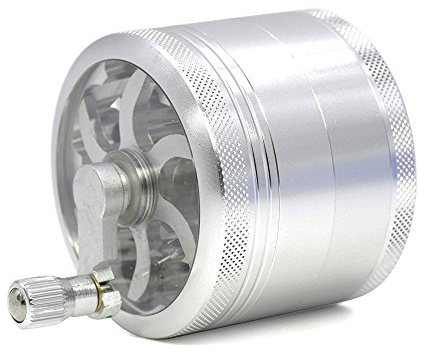 DUBENS Tritatutto manuale con mini scraper, in alluminio e metallo, per erbe aromatiche, sale e pepe argento