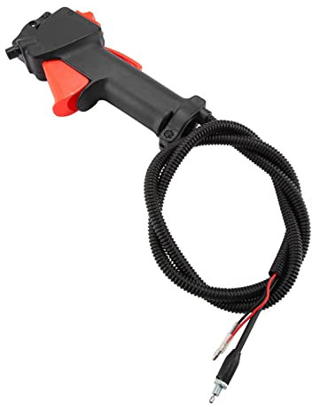 Replacement Plastic Strimmer Handle Switch with Throttle Trigger Cable for Trimmer Brushcutter Gardening Tools Accessories - Durable Lawn Mower Handlebar Replacement Part for Grass Trimmer Machines