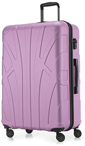 suitline - großer Hartschalen-Koffer Koffer Trolley Rollkoffer XL Reisekoffer, TSA, 76 cm, ca. 96-110 Liter, 100% ABS Matt, Flieder