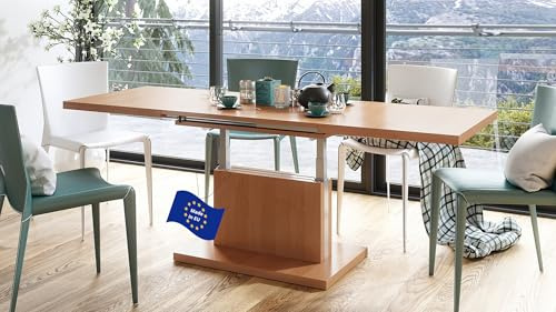 Mazzoni Aston Couchtisch ausziehbar höhenverstellbar 120/200cm in Erle modern vielseitig Wohnzimmertisch Esstisch Beistelltisch Sofatisch platzsparend hochwertig Wohnzimmer