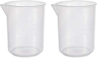 Othmro 2Unidades Vaso Medidor Plastico, Medidor Cocina, Capacidad 1000ml, Jarra Medidora Plastico, Vasos Medidores de Laboratori, Tazas de Medir sin Asas para Cocina y Proyecto de Bricolaje