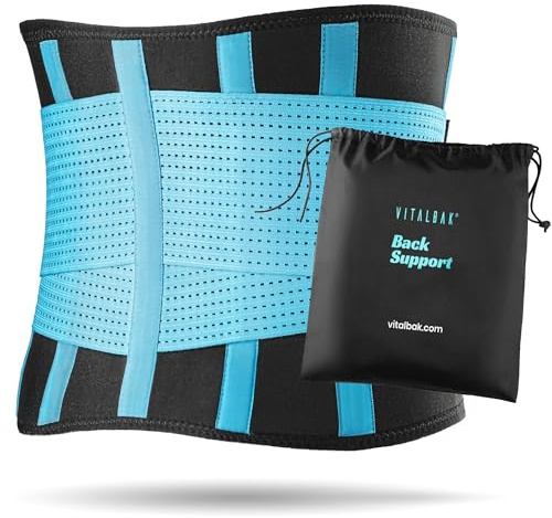 Vitalbak Faja Lumbar Hombre y Mujer - Protege y Brinda Bienestar en la Espalda, Cintura y Lumbares - Cinturón Lumbar con Doble Ajuste - Gratis Bolsa de Transporte.