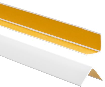 ProfiPVC Winkelprofil selbstklebend Kantenschutz aus PVC 30x30mm 165cm Weiß | Kantenschutzprofil aus PVC-Gummi, Kunststoffwinkel, elastischer Eckschutz, einfache Montage ohne Bohren