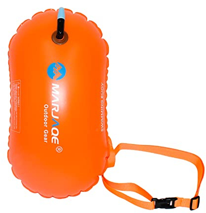 XINCHIA Open Water Swim Buoy High Visibility Outdoor Inflatable Tow Float Air Bag Thicken Safety Swim Pull Floats Bubble with Adjustable Waist Belt Swim Training Aid for Snorkeling Triathletes Racing