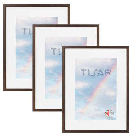 aFFa frames, Tisar Bilderrahmen-Set, 3 Bilderrahmen Holz, holzrahmen, photo frame, Rahmen aus Holz mit Acrylglas, Bronze, A3, 29,7x42 cm