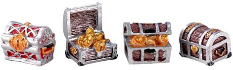 Mipcase 4 Stück Aquarium Mittelmeer Truhe Wohnkombinationen Alter Zur Dekoration Gold Tank Meer Fisch Cartoon Kleine Mini Ornament Schatz Harz