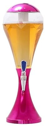 Distributeur de tour de bière Distributeur de boissons de tour de bière 3L avec lumières brillantes colorées à LED et distributeur de tour de bière en tube de glace pour distributeur de bière Home B