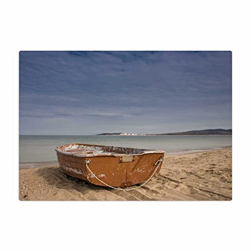 Vero Home 18418 Glas-Schneidebrett | Motiv Natur Strand | rutschfest, kratzfest und lebensmittelecht | Maße: 39 x 29 cm
