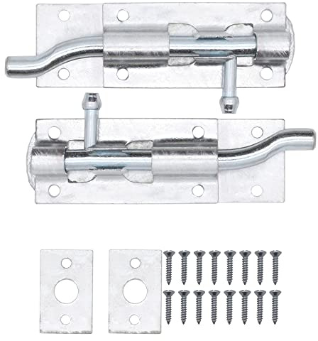 EAI Heavy Duty Necked Tower Bolt | 4 Inch | Galvanised | Fixings Included | Pack of 2
