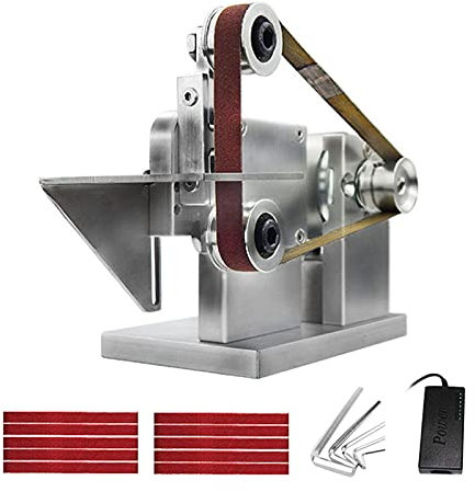 Portable polishing Machine Grinding Polishing Machine Forward Reverse Turning Belt Machine Belt Wheel DIY Sand Belt Machine Stainless Steel Aluminum Metal Low Noise