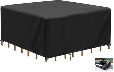 KDXAOBEI Abdeckplane Wasserdicht Gartenmöbel Schutzhülle Gartenmöbel Plane Gartenmöbel Abdeckung Winterfest Abdeckplane Schutzhülle Für Möbelsets Balkonmöbel Lounge Abdeckung 400x400x100cm(LxBxH)