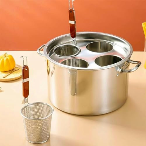 Pentole, Set Cuoci Pasta con Inserto Cestello E Coperchio, Pentola in Acciaio Inossidabile Pentola per Carichi Pesanti, Pentola A Induzione Pentola per Stufato Pentola Pozole Pento