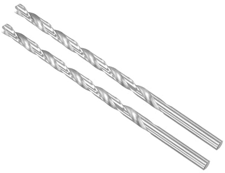 CoCud Punte da Trapano Elicoidali Extra Lunghe in Acciaio ad Alta Velocità, Diametro 8,5mm Lunghezza 200mm Punta Trapano Dritta Twist Jobber per Metallo Legno Plastica Alluminio, 2pz