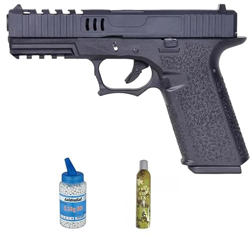 AWCustom VX7 Mod 2 Black Blowback Gas (6mm) | Fucile Airsoft (pallini in PVC) Calibro 6 mm + bottiglia 1000 pallini 0,20 g + Green Gas. (Potenza: 0,8 joule)