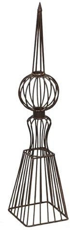 dekorativer Gartenobelisk Rankobelisk Rank-Hilfe Rosengitter als Dekoobjekt Metall rostig in verschiedenen Ausführungen (braun, klein spitz)